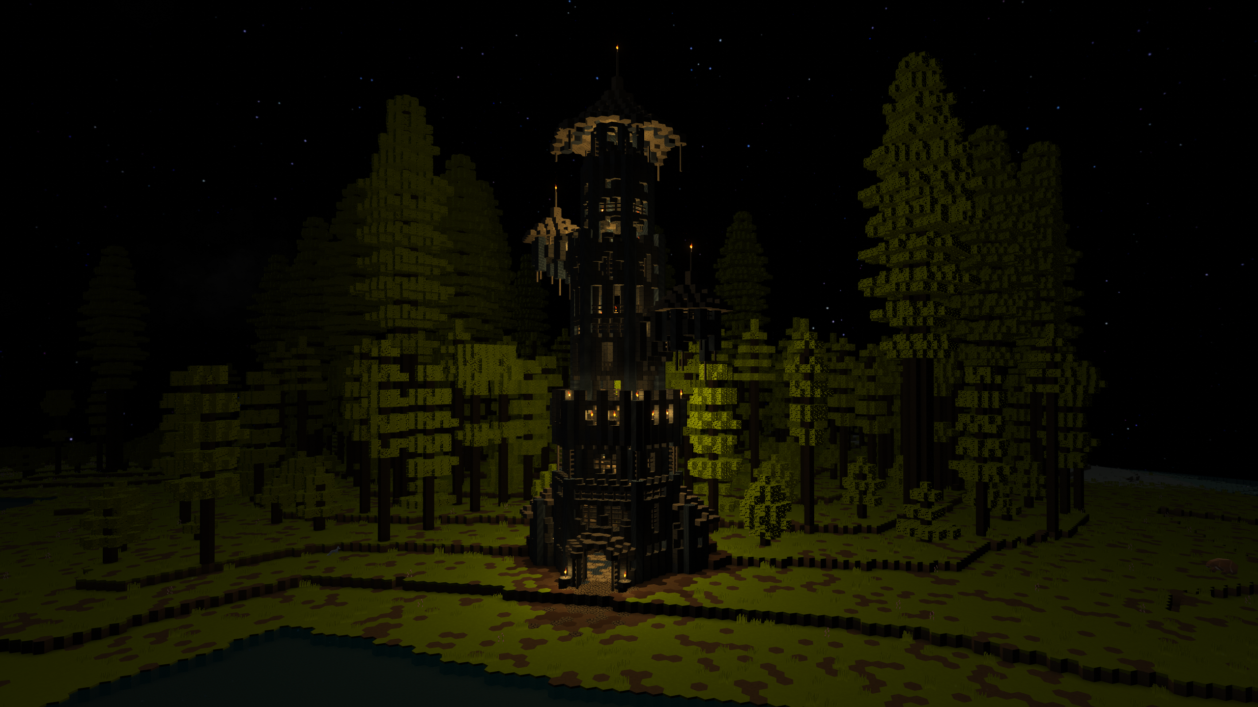 An image of PlanetSmith. title: Wizards Tower, description: Wizards tower at night